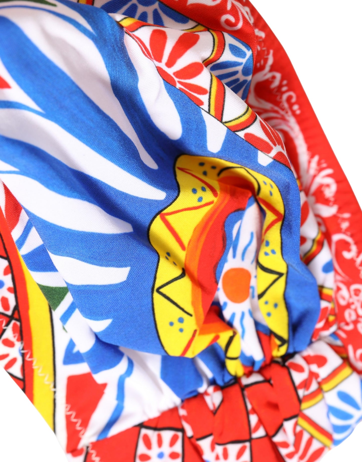 Multicolor Carretto Bandeau Swimsuit Top Swimwear