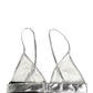 Metallic Silver Sleeveless Bustier Cropped Top