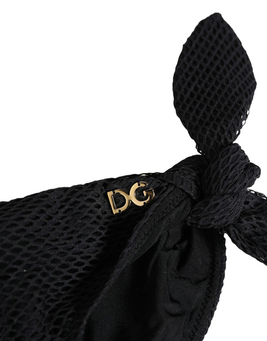Swimwear Black Side-Tie Bikini Bottom DG Logo