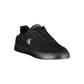 Black Polyester Athletic Sneakers