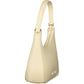 Beige Polyurethane Women's Bag with Adjustable Shoulder Strap