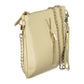 Beige Polyurethane Women's Bag with Removable Chain Shoulder Strap