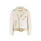 Beige Polyester Full-Length Jacket