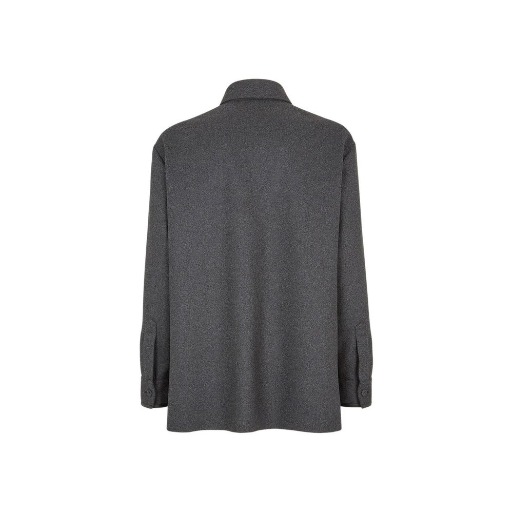 Gray Cashmere Full-Length Jacket