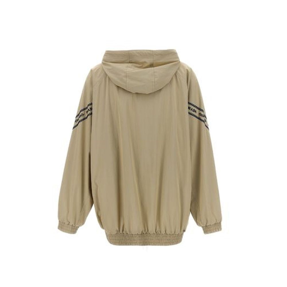Beige Cotton Full-Length Jacket