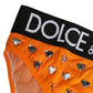 Orange Crystal High Waist Brief Panty Underwear