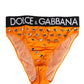 Orange Crystal High Waist Brief Panty Underwear