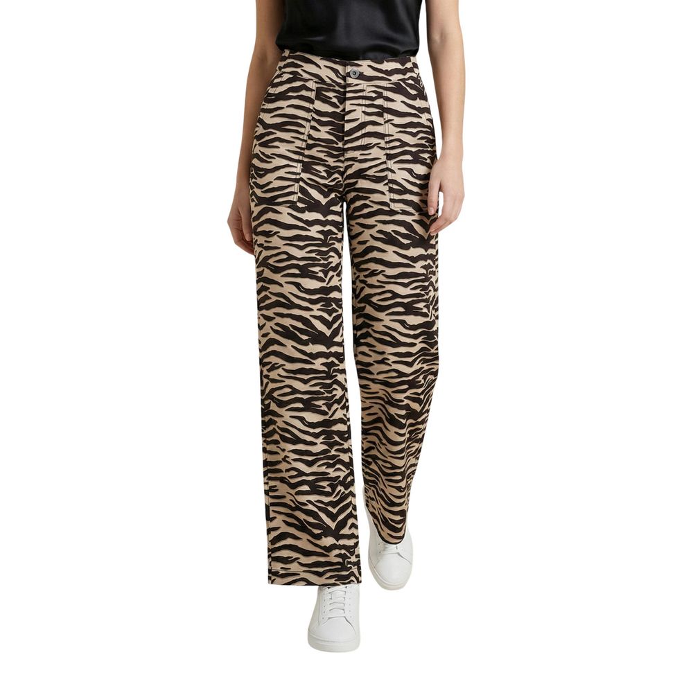 Brown Viscose Casual Pants