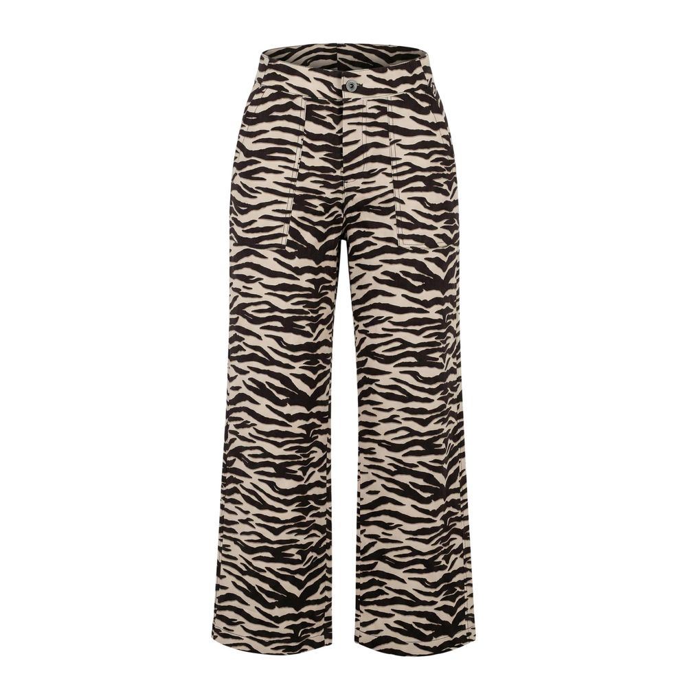 Brown Viscose Casual Pants