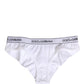 White Cotton Logo Waistband Brief Panty Underwear