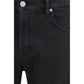 Black Cotton Tapered Jeans