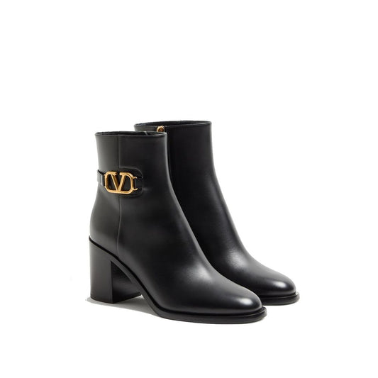 Black Calfskin Ankle Boots