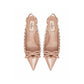 Beige Calfskin High Heel Pumps