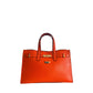 Orange Leather Women Handbag