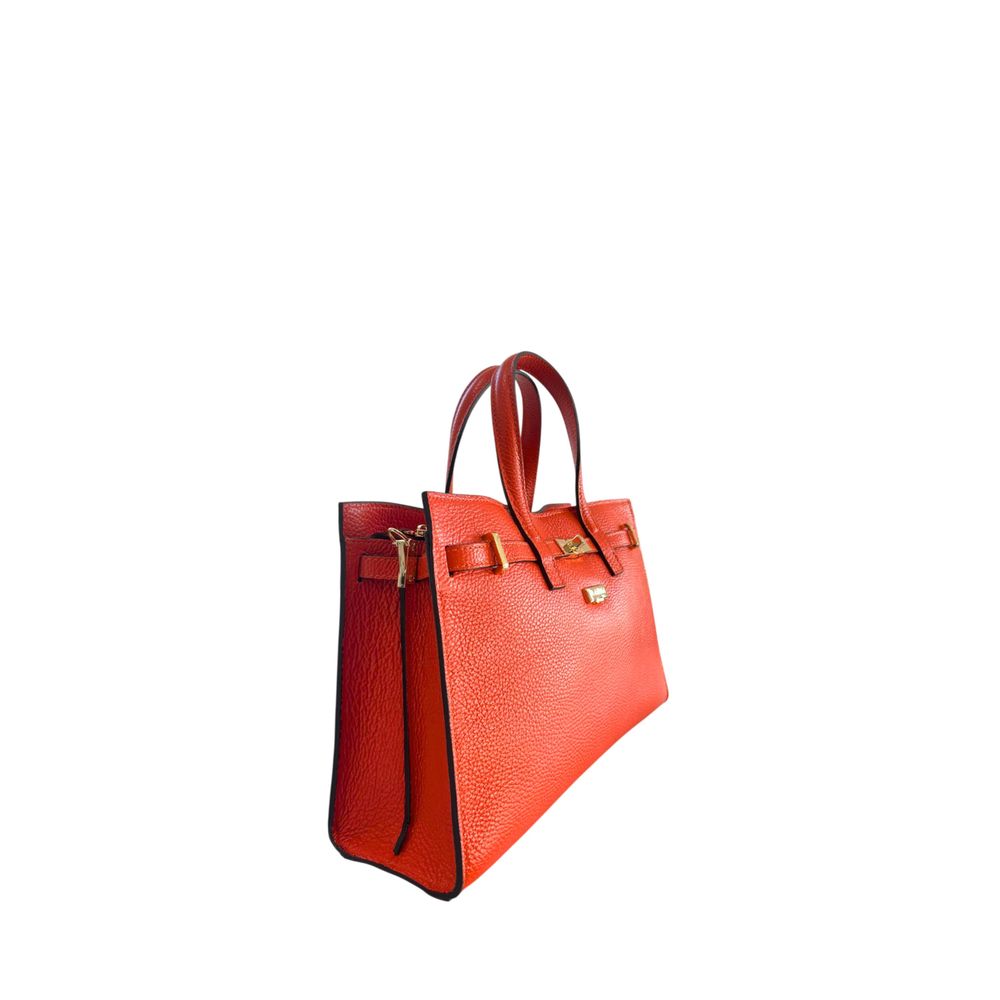 Orange Leather Women Handbag