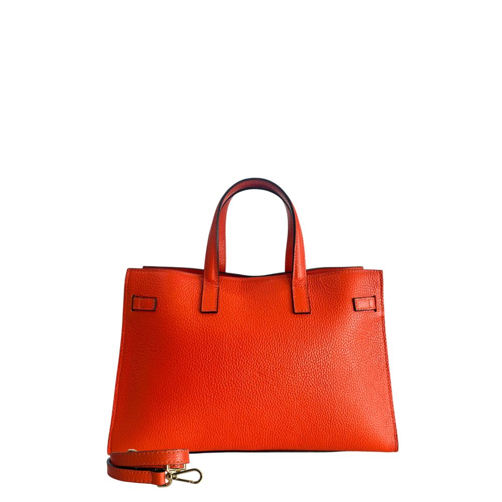 Orange Leather Women Handbag