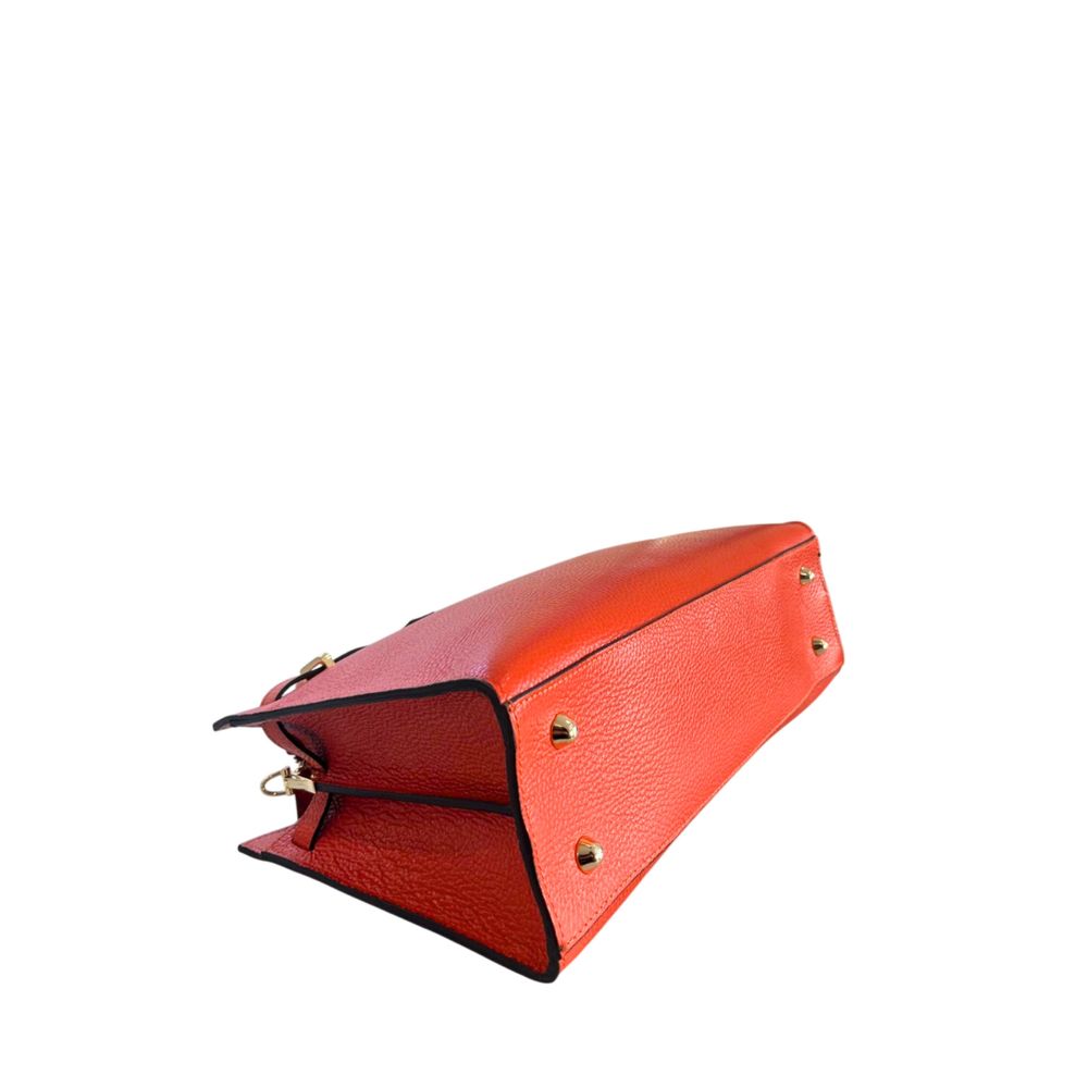Orange Leather Women Handbag