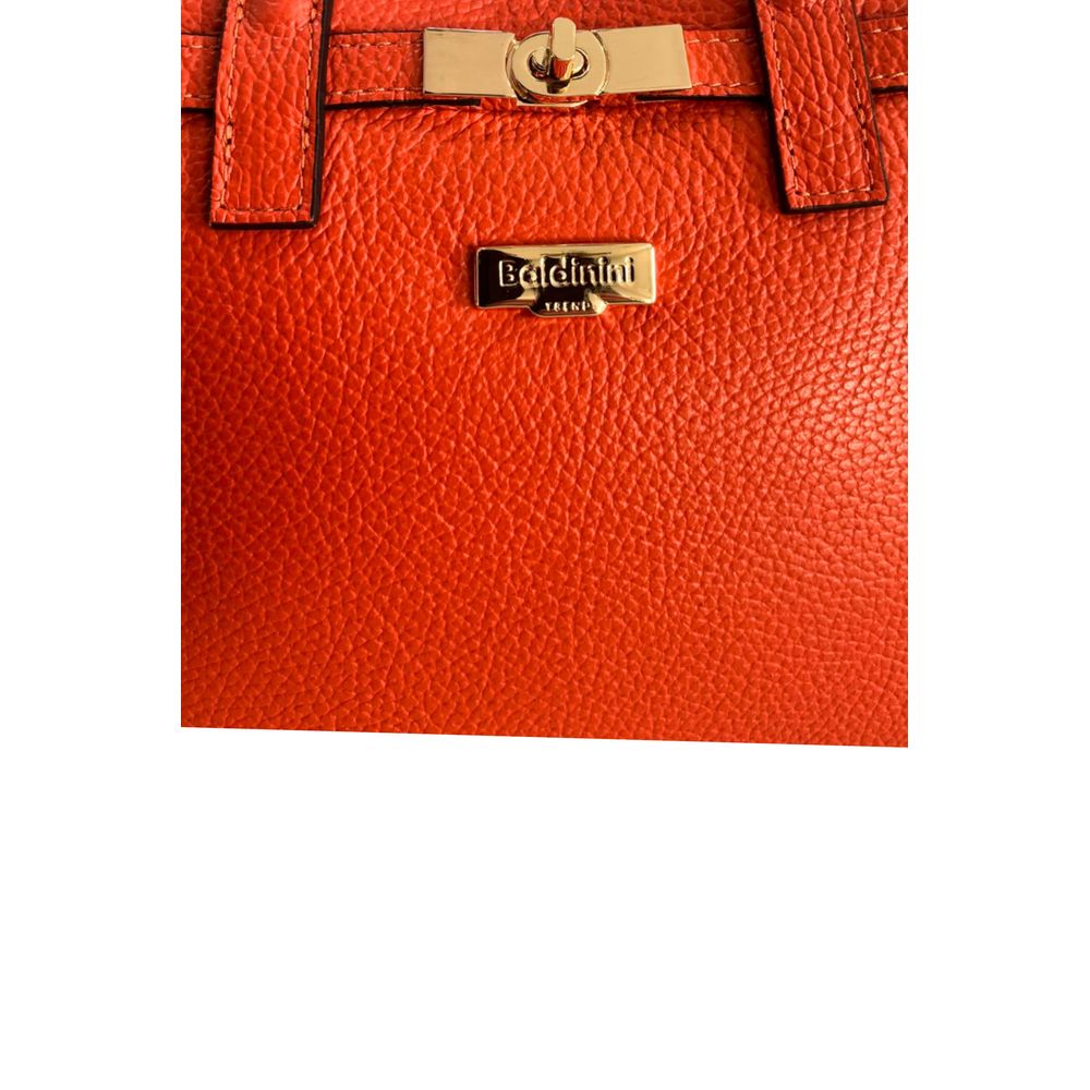 Orange Leather Women Handbag