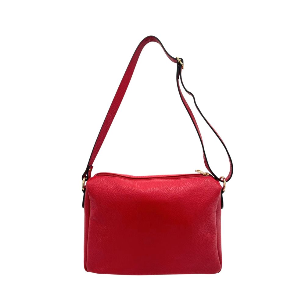 Red Leather Women Crossbody Bag
