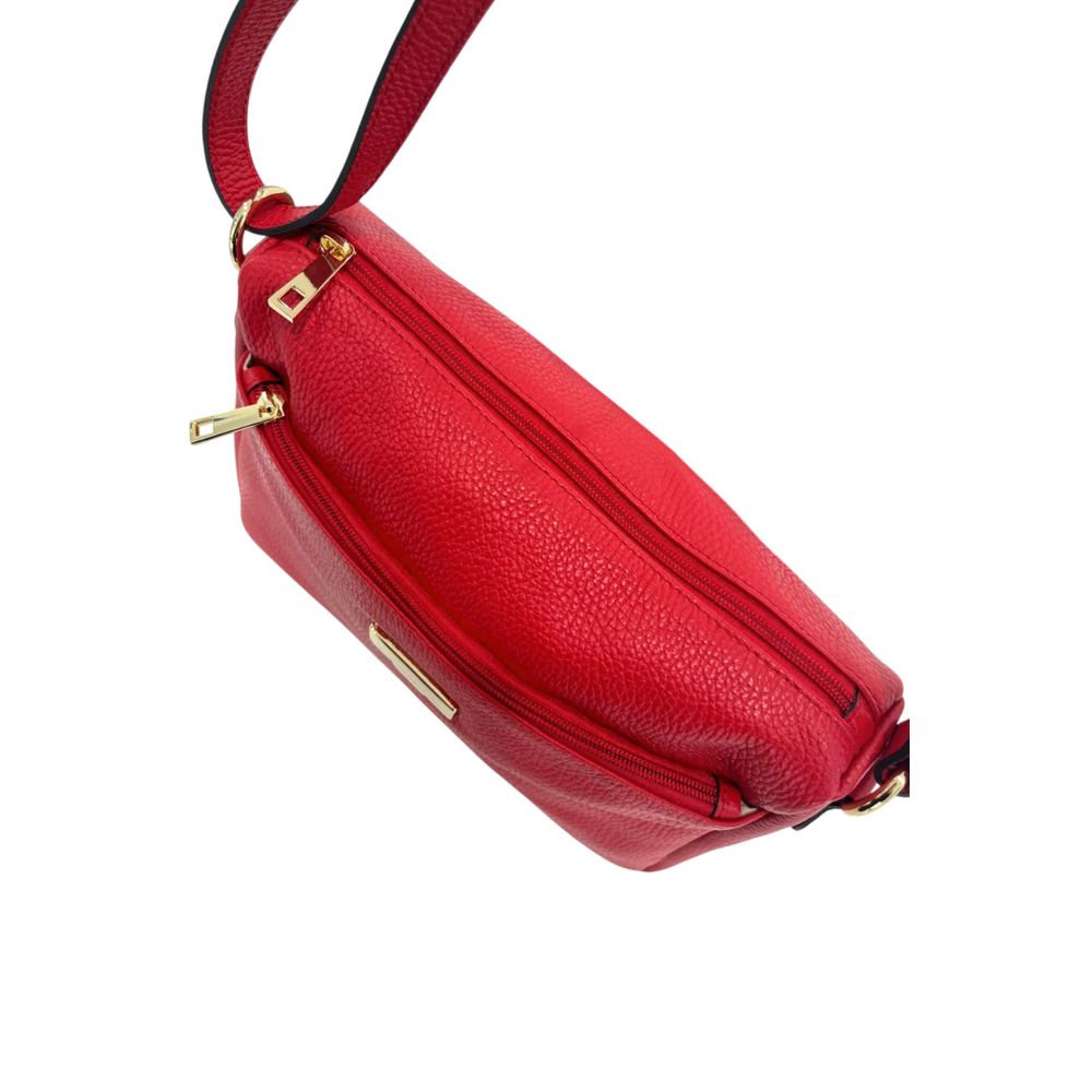 Red Leather Women Crossbody Bag