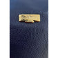 Blue Leather Women Crossbody Bag