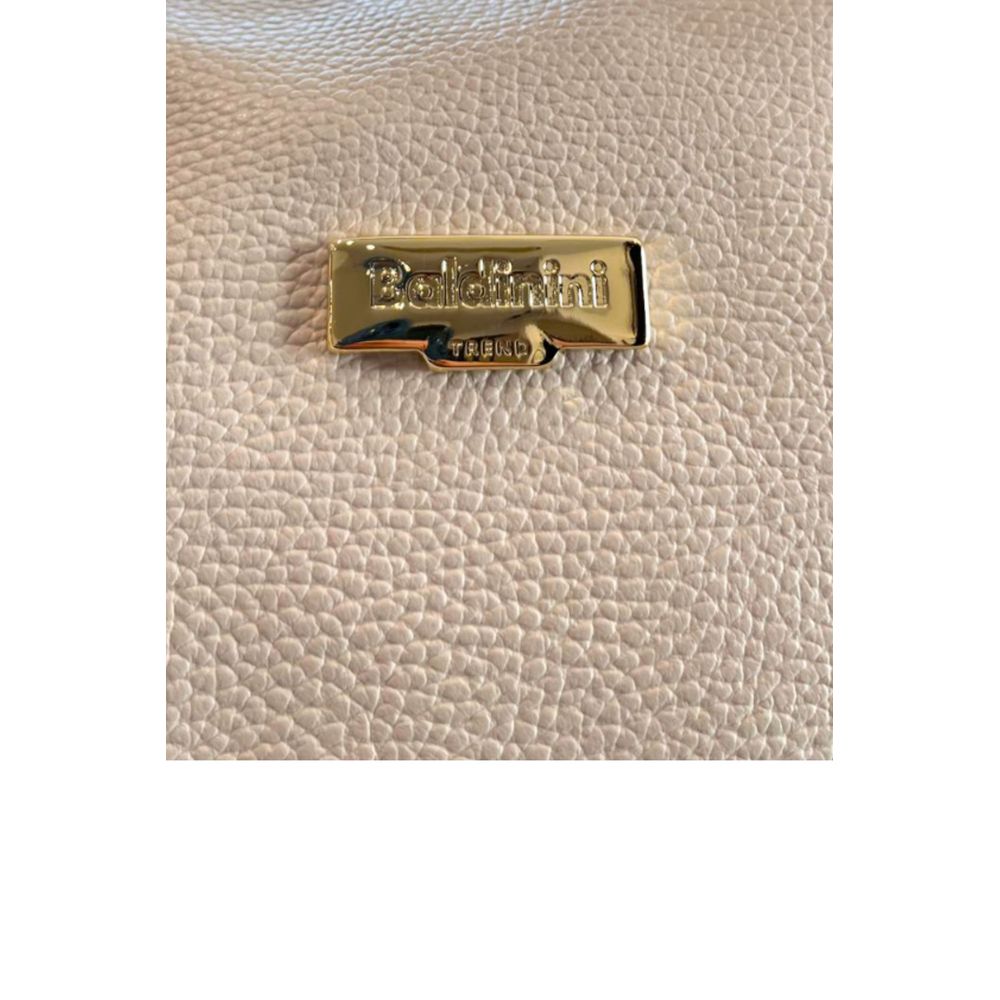 Beige Leather Women Handbag