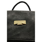 Black Leather Women Backpack