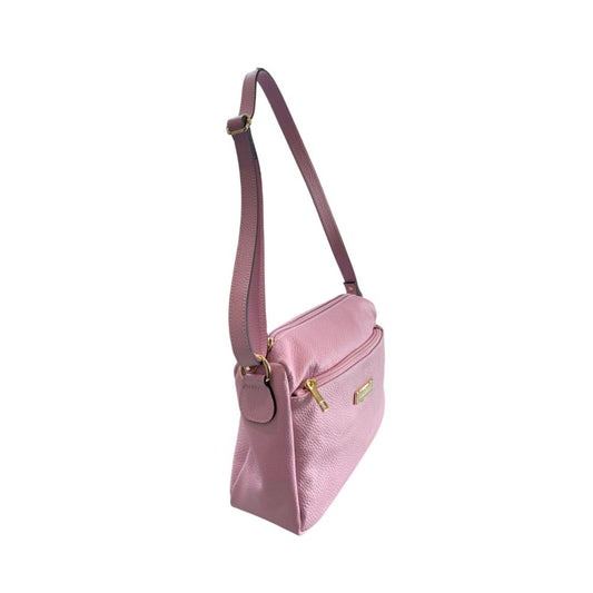 Pink Leather Women Crossbody Bag