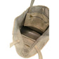 Beige Leather Women Shoulder Bag