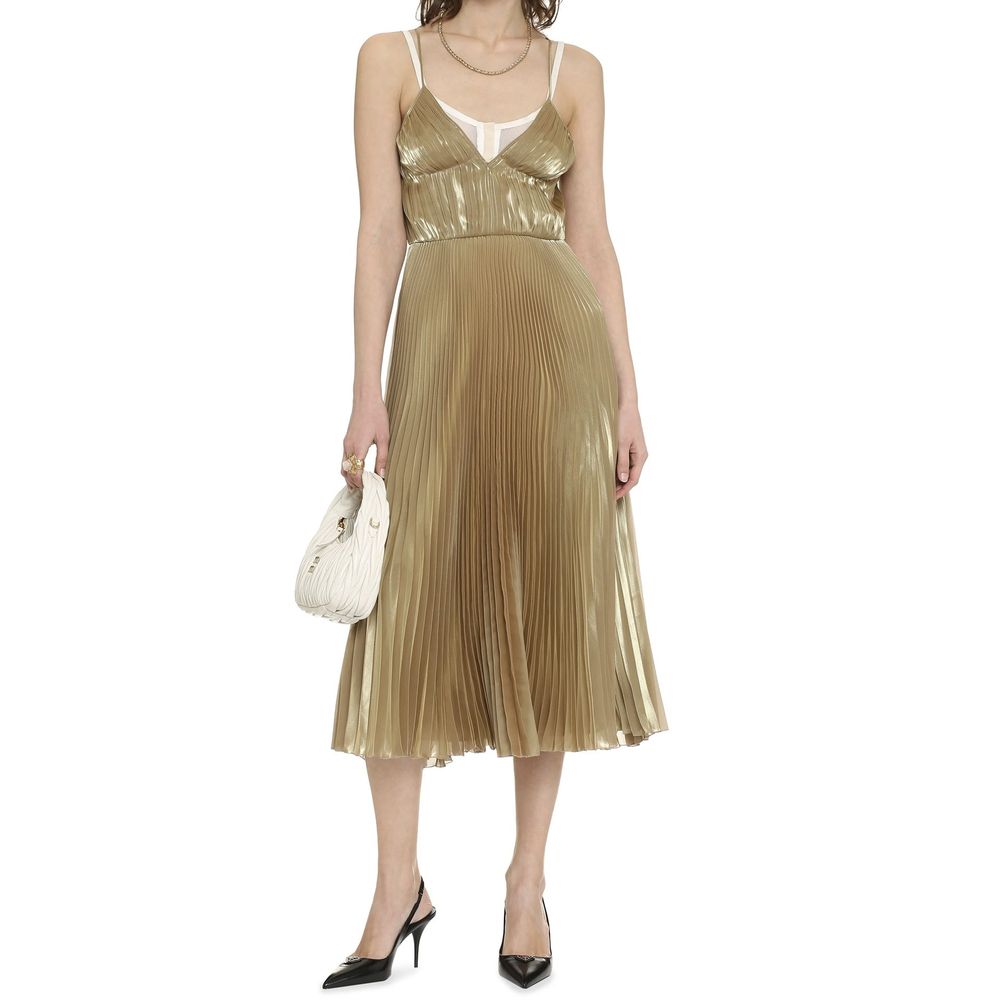 Gold Polyester Cocktail Dress