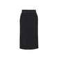 Black Virgin Wool Midi Skirt
