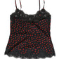 Black Polka dot Silk Tank Camisole Top Sleepwear
