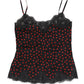 Black Polka dot Silk Tank Camisole Top Sleepwear