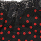 Black Polka dot Silk Tank Camisole Top Sleepwear