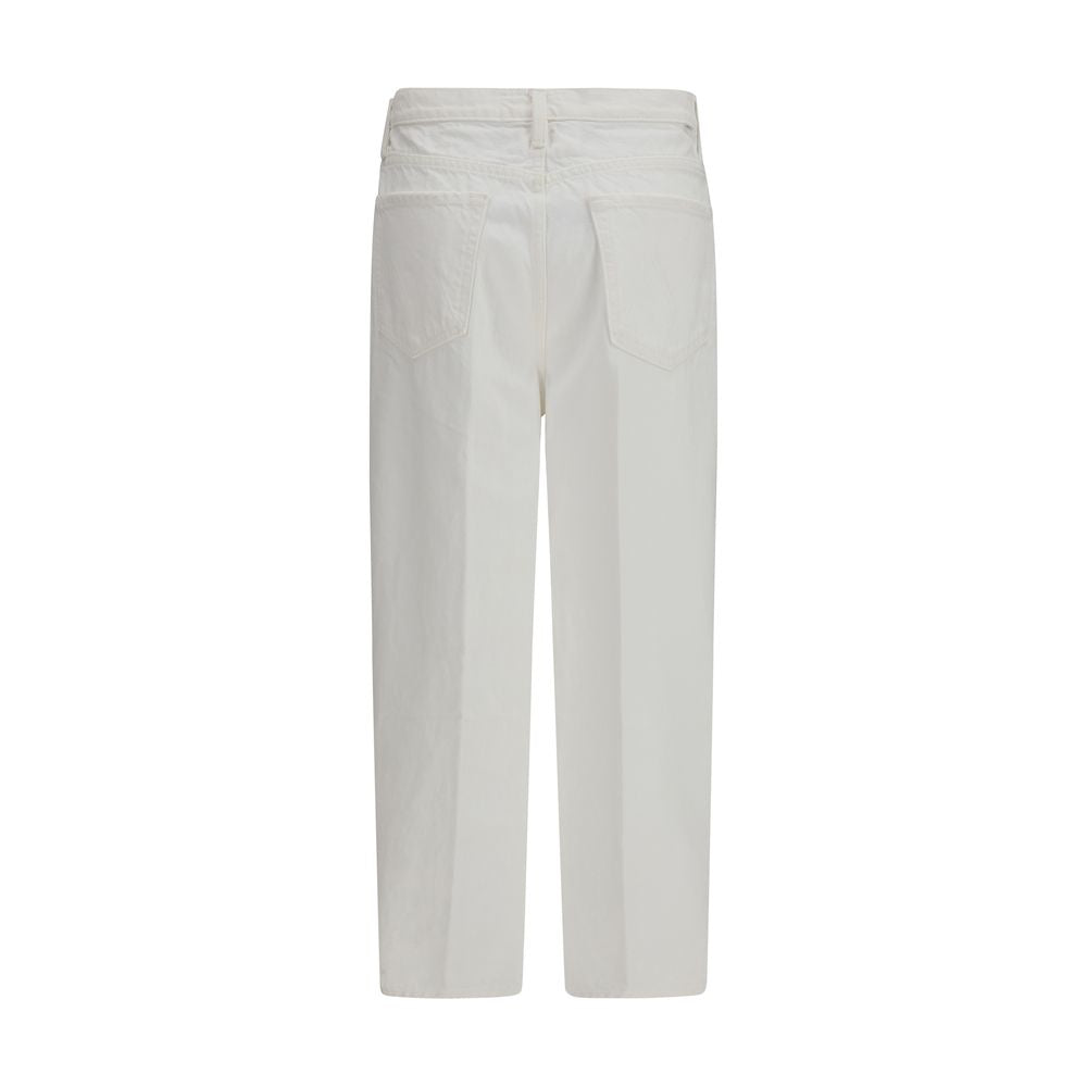 White Cotton Bootcut Jeans
