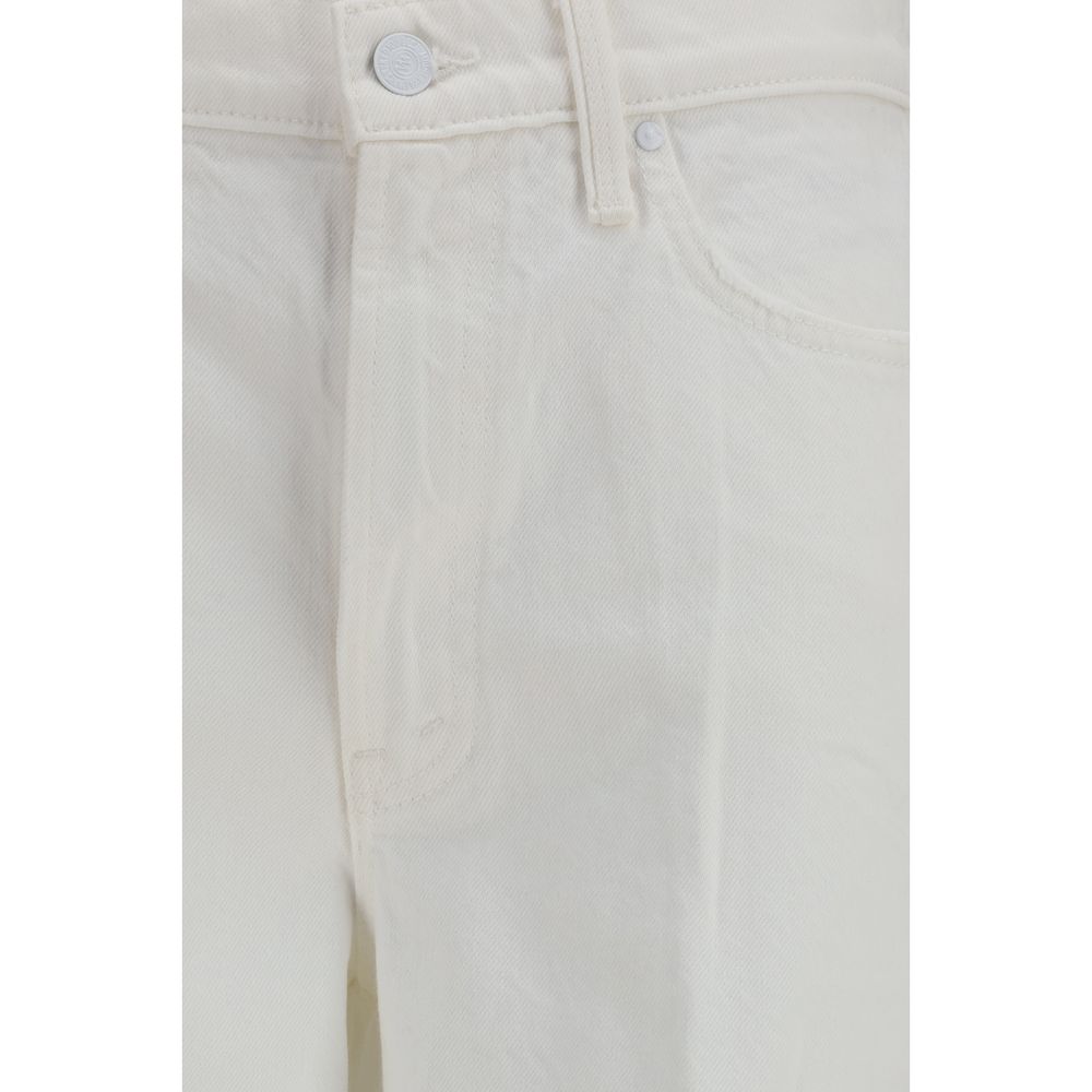 White Cotton Bootcut Jeans