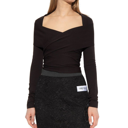 Black Elastane Tank Tops