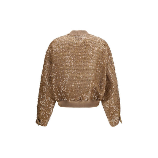 Brown Silk Bomber