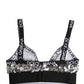 Silver Sequined Triangle Soft Cup Bra Underwear