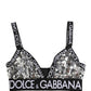 Silver Sequined Triangle Soft Cup Bra Underwear
