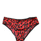 Black Red Leopard Mid Waist Brief Panty Underwear