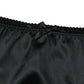Black Silk Stretch Mid Waist Brief Panty Underwear