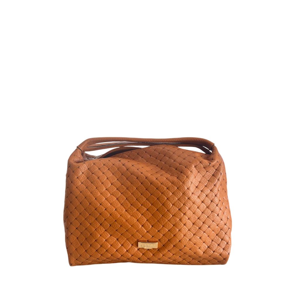 Brown Cowhide Leather Women's Handbag