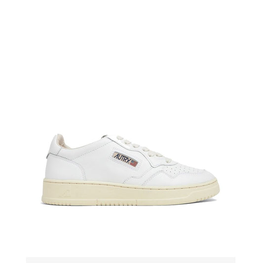 White Leather Athletic Sneakers