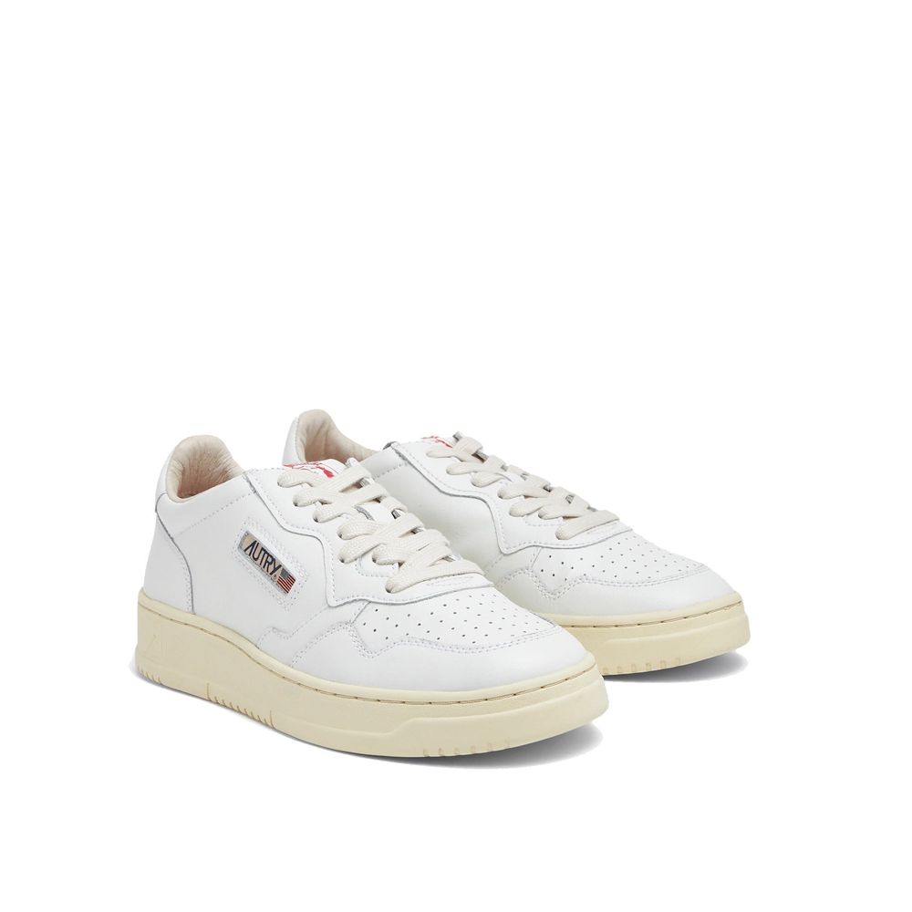 White Leather Athletic Sneakers