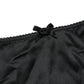 Black Silk Stretch Mid Waist Brief Panty Underwear