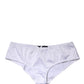 White Silk Stretch Mid Waist Brief Panty Underwear