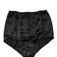 Black Silk Blend High Waist Girdle Panty Underwear