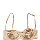 Beige Semi-Pad Underwire Balconette Bra Underwear