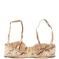 Beige Semi-Pad Underwire Balconette Bra Underwear